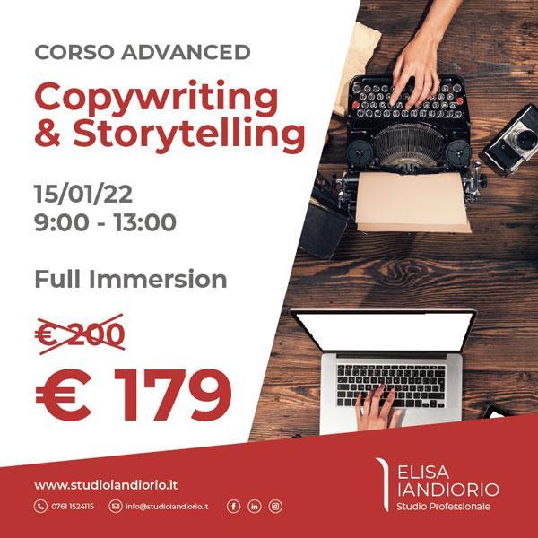 Studio Professionale - Elisa Iandiorio - Corsi 2022 - Corso avanzato Copy & Storytelling