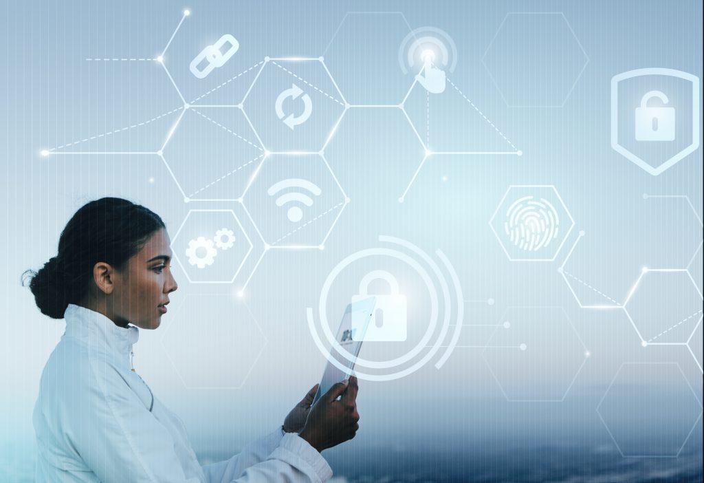 female scientist in white scaled